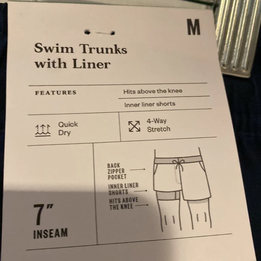 GOODFELLOW & co size medium swim trunks with liner Nwt